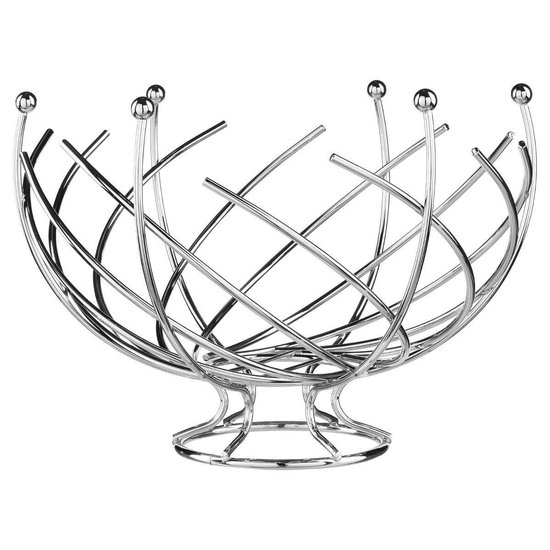 Eervol Wreedheid spiegel Metalen Design Fruitschaal - Fruitkom Wire Mand Kom Groot - Fruitmand RVS/Chroom  | bol.com