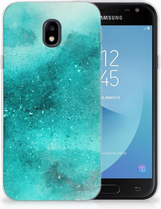 TPU étui pour Samsung Galaxy J3 2017 Coque Téléphone Peinture Bleu | bol