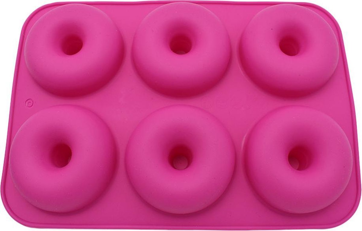 Siliconen donut bakvorm roze groot