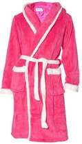 Badjas capuchon roze maat S/M - fleece badjas - Badrock