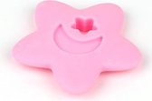 Bijtketting ster en maan roze