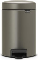 Bol.com Brabantia NewIcon Prullenbak - 3 liter - Platinum aanbieding