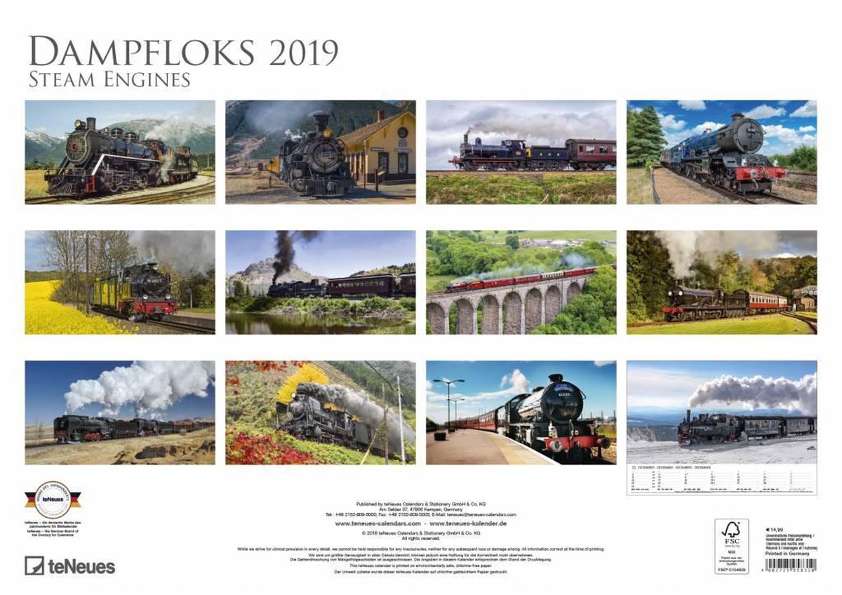Stoomlocomotief - Steam Engines A3 Kalender 2019