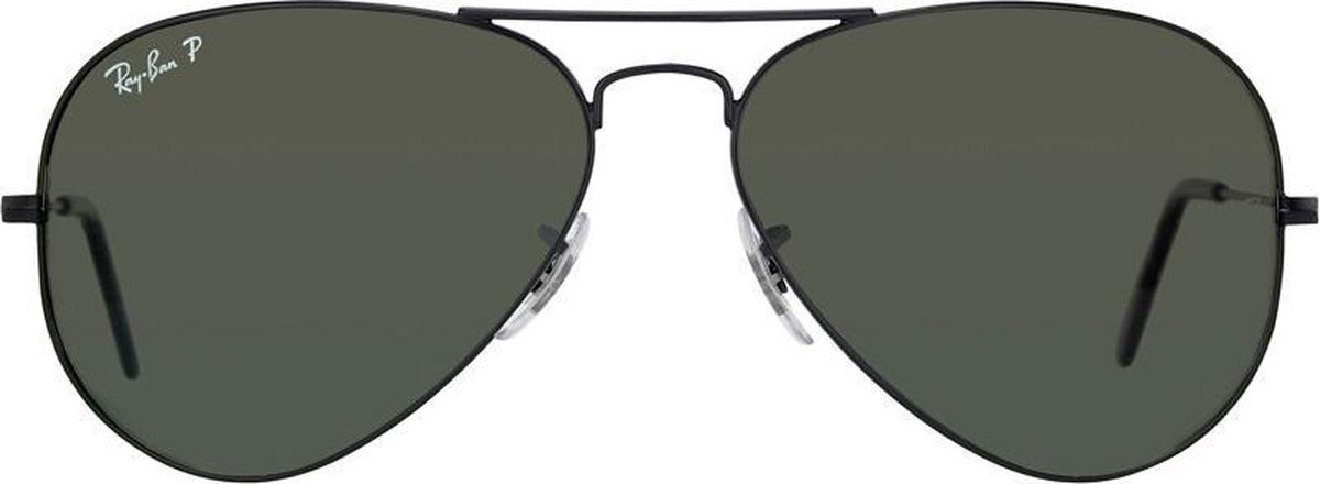 Ray Ban Aviator Large Metal Black Gepolariseerde Zonnebril Zwart