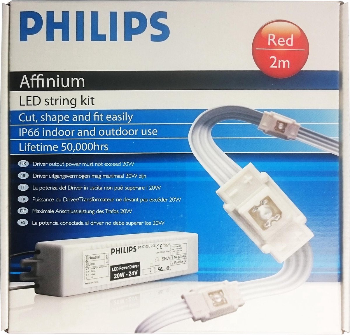 PHILIPS Affinium LED string kit, kleur rood, lengte 200 cm | bol.com