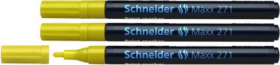Schneider lakmarker - Maxx 271 - 1-2 mm - geel - 3 stuks - S-127105-3