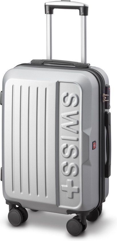 Componeren Aantrekkingskracht kop Swiss - Lausanne - Handbagage koffer - 4 Wielen - TSA-Cijferslot - Zilver |  bol.com