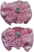 Jessidress Elegante Haarclip met kant en strass - Roze