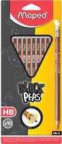 13x Maped Black'Peps potlood met gum HB, blister met 10 stuks
