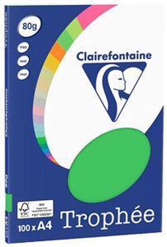 Clairefontaine Trophée - grasgroen - kopieerpapier- A4 80 gram - 100 vellen