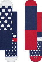 Happy Socks kids antislip 2P sokken big dot blauw - 22-24