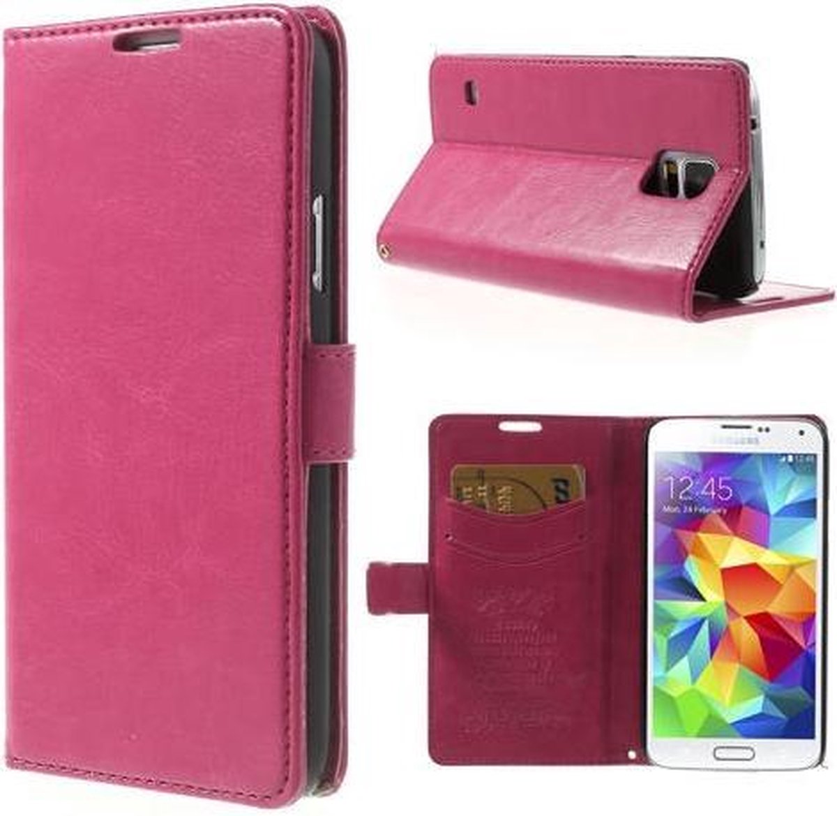 Kds Ultra Thin Wallet hoesje Samsung Galaxy S4 i9500 i9505 roze