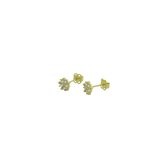 Silventi 121101605 14 Karaat Gouden oorstekers - zirkonia in bloem 1,5 mm - lengte 4 mm - geelgoudkleurig