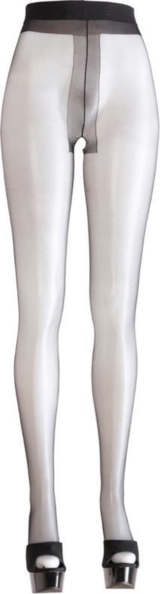 Goedkoopste Cottelli Collection – Erotische Kousen met Verstevigd Open Kruis en Strass Afwerking – Maat S - Zwart
