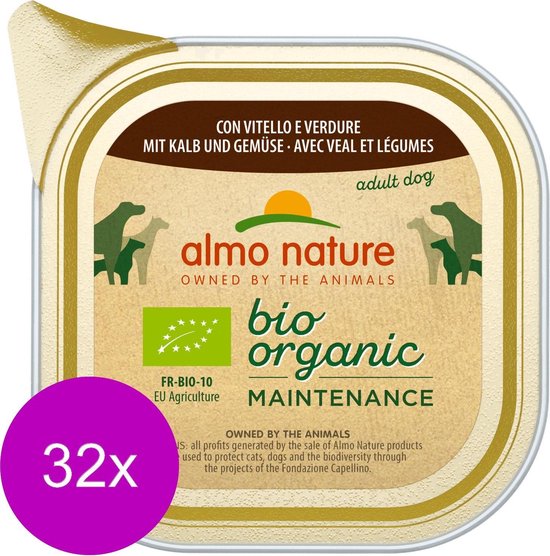 Almo Nature Alu Daily Menu Bio Adult 100 g - Hondenvoer - 32 x Kalf&Wortel