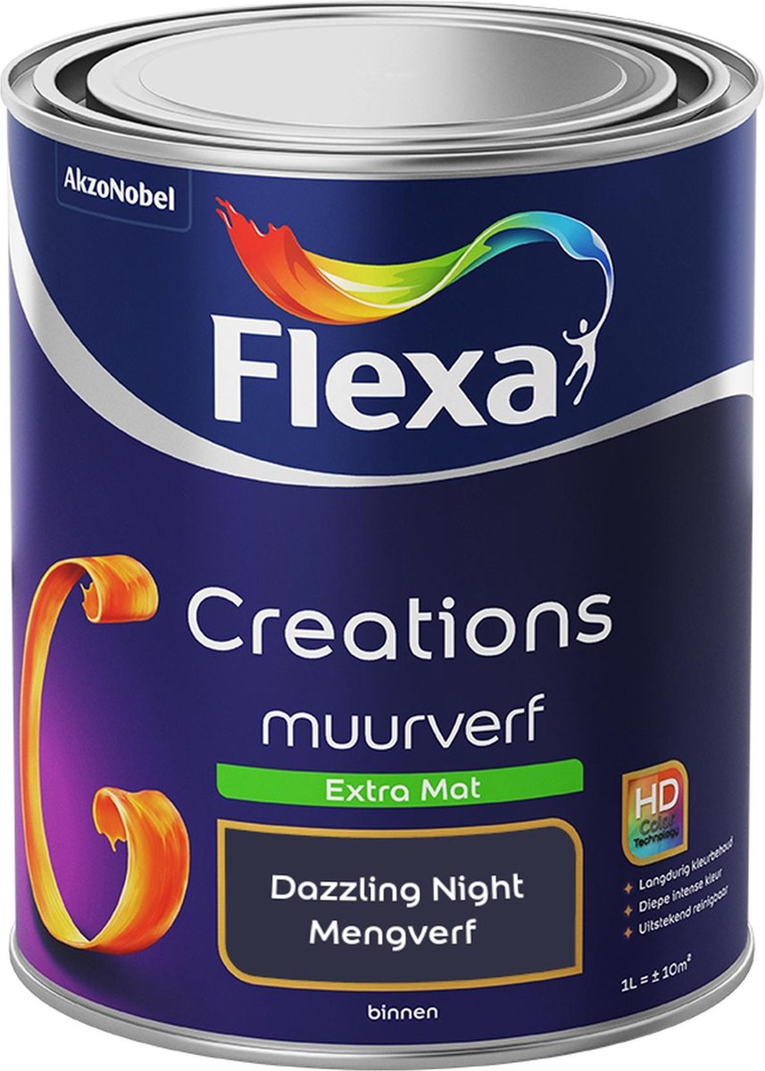 Flexa Creations Muurverf - Extra Mat - Dazzling Night - 1 liter (Mengkleur)