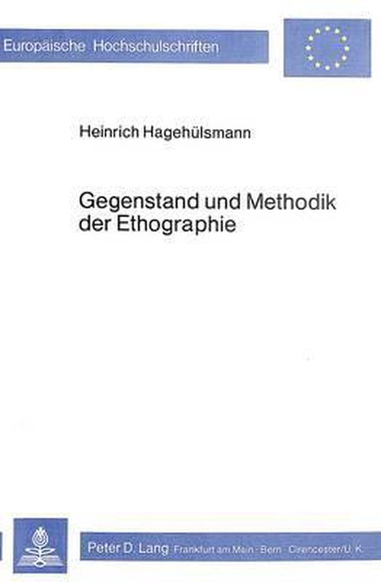 Gegenstand Und Methodik Der Ethographie - cover