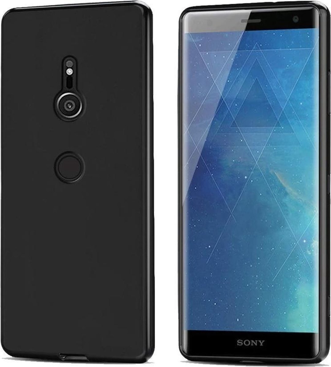 HB Hoesje Geschikt voor Sony XZ3 - Siliconen Back Cover - Zwart