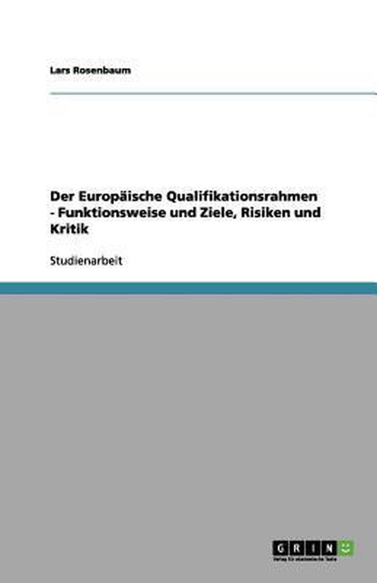Der Europaische Qualifikationsrahmen - Funktionsweise und Zi ... - cover