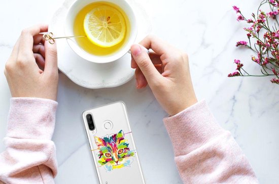 Coque pour Huawei P30 Lite Housse en Cuir Etui de Protection Couleur Cat