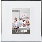 Halfronde Aluminuim Wissellijst - Fotolijst - 30x30 cm - Helder Glas - Hoogglans Zwart - 10 mm