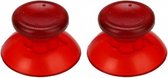 2 Stuks Thumbstick Kap voor Xbox 360 Controller - Rood transparant