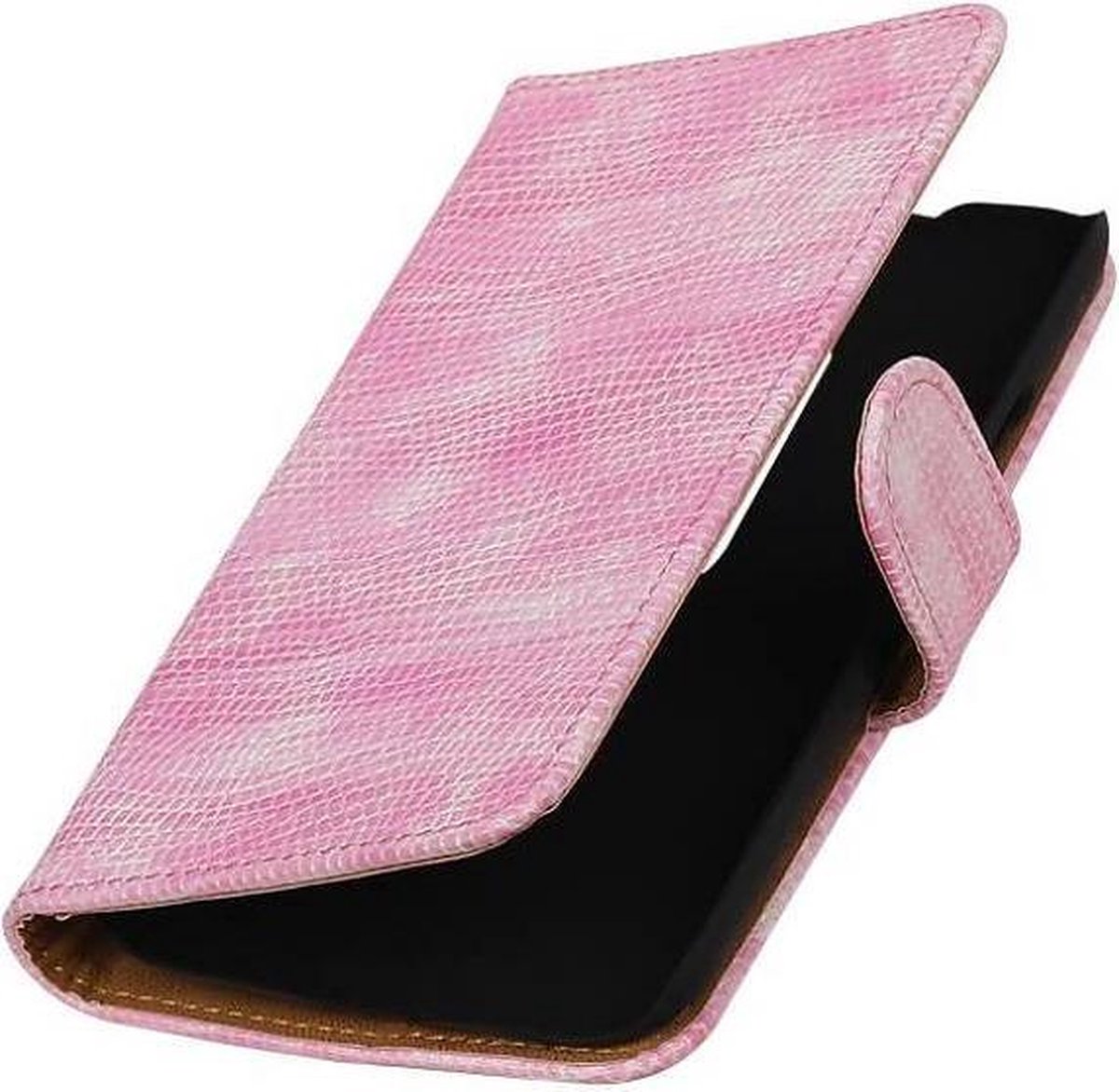 Hagedis Bookstyle Wallet Case Hoesjes Geschikt voor Moto G (3nd Gen) 2015 Roze
