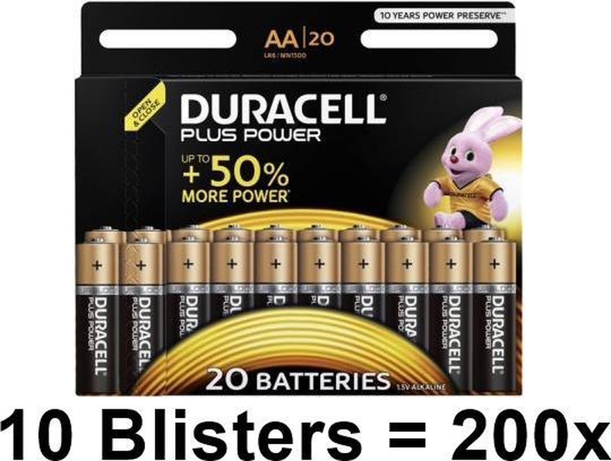 200 Stuks - Duracell Plus Power Single-use battery AA Alkaline