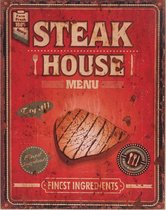 Wandbord retro / Muurplaat Vintage / Reclamebord Steak House