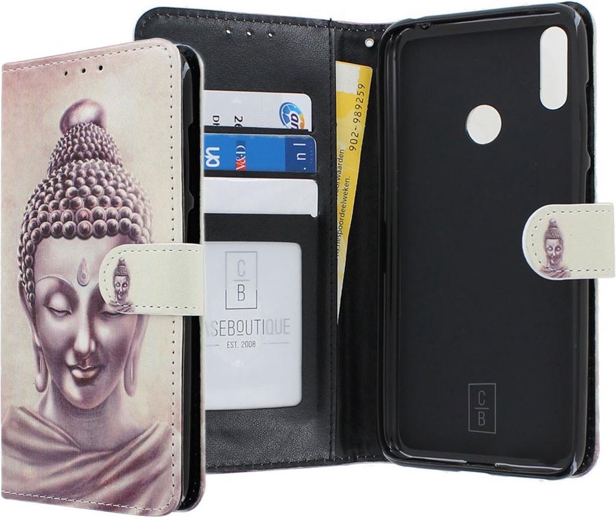 Huawei Y7 2019 Bookcase hoesje - CaseBoutique - Boeddha Goud - Kunstleer