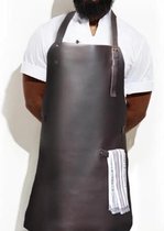 Leren schort - model XL - donkerbruin