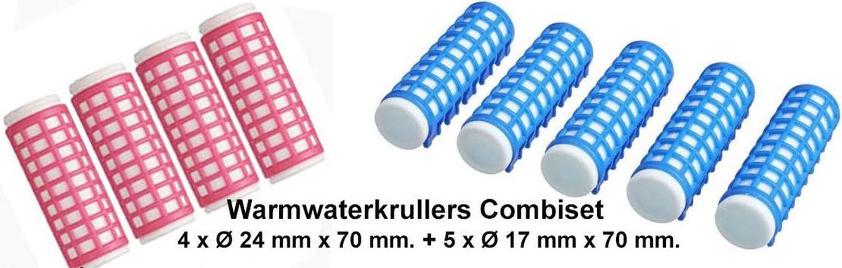 Rojafit Warmwaterkrullers - Combiset - 4 Stuks Ø 24 mm x 70 mm + 5 Stuks Ø 17 mm x 70 mm. - Rojafit