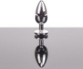 Buttplug hol met wit kristal - large