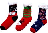 hoge Kerstsloffen sokken set van 3 paar maat 36-41