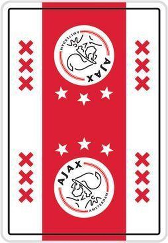 Afbeelding van het spel Speelkaarten Ajax wit/rood/wit XXX logo