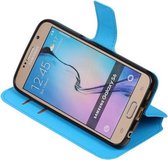 Blauw Samsung Galaxy S6 TPU wallet case - telefoonhoesje - smartphone hoesje - beschermhoes - book case - booktype hoesje HM Book