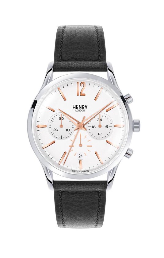 Henry London Heren Horloge Highgate HL41 CS 0011 leer zwart 41 mm bol