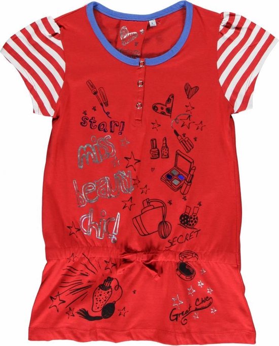 Losan meisjeskleding - Rode tuniek met print - 314-1214 - Maat 164 | bol.com
