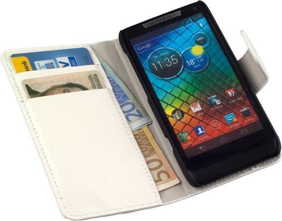 LELYCASE Bookstyle Case Cover Hoesje Motorola Razr i XT890 Wit