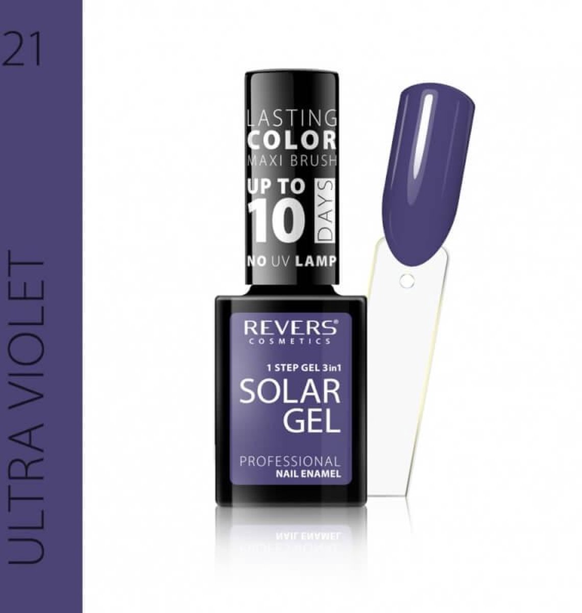 REVERS® 3in1 Solar Gel Nagellak 12ml. - #21 Ultra Violet - paars - Glanzend - Gel nagellak - Gel nagellak