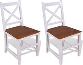 Eetkamerstoelen massief teak en mahonie 2 st