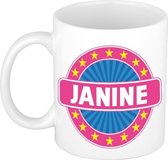 Janine naam koffie mok / beker 300 ml  - namen mokken