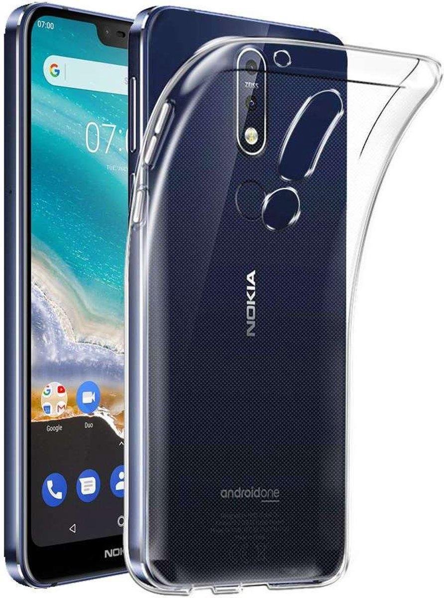 HB Hoesje Geschikt voor Nokia 7.1 - Transparant - Siliconen Back Cover