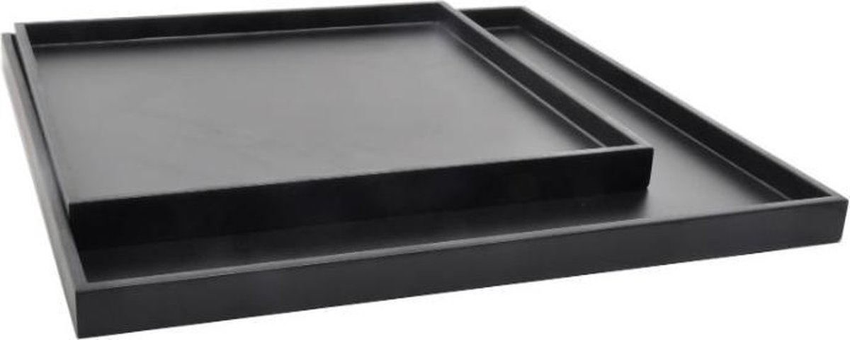 Comorama Discipline uitglijden XLBoom dienblad zwart vierkant set van 2 low tray | bol.com