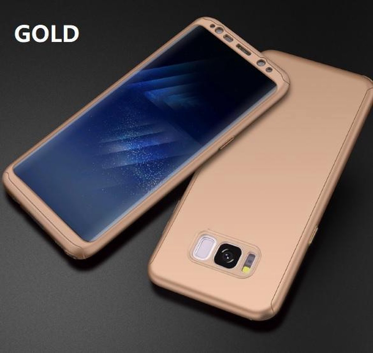 360-graden Frosting Beschermhoesje Set voor Galaxy S8 _ Goud