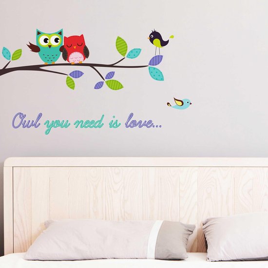 Muursticker Owl you need is love - Large