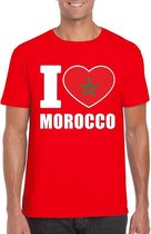 Rood I love Marokko fan shirt heren S