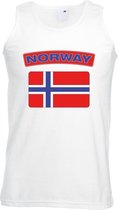 Singlet shirt/ tanktop Noorse vlag wit heren XXL