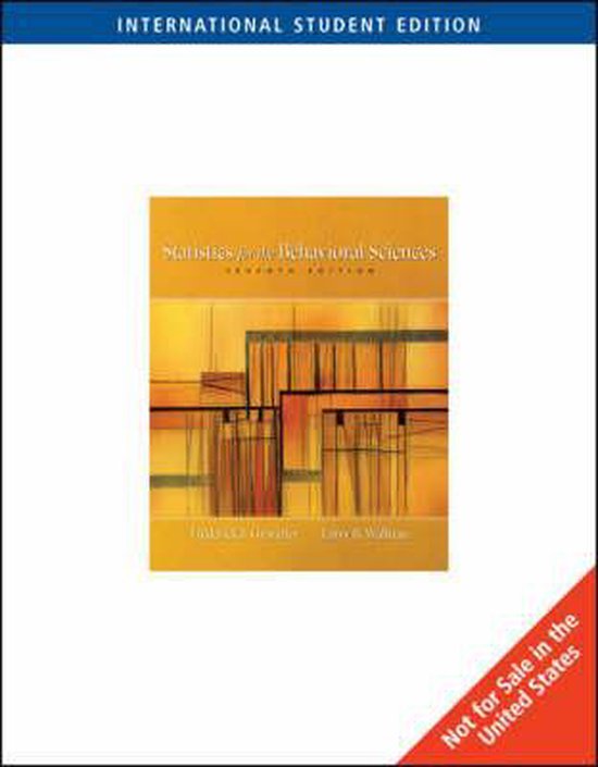 Statistics for the Behavioral Sciences, International Editio ... - cover