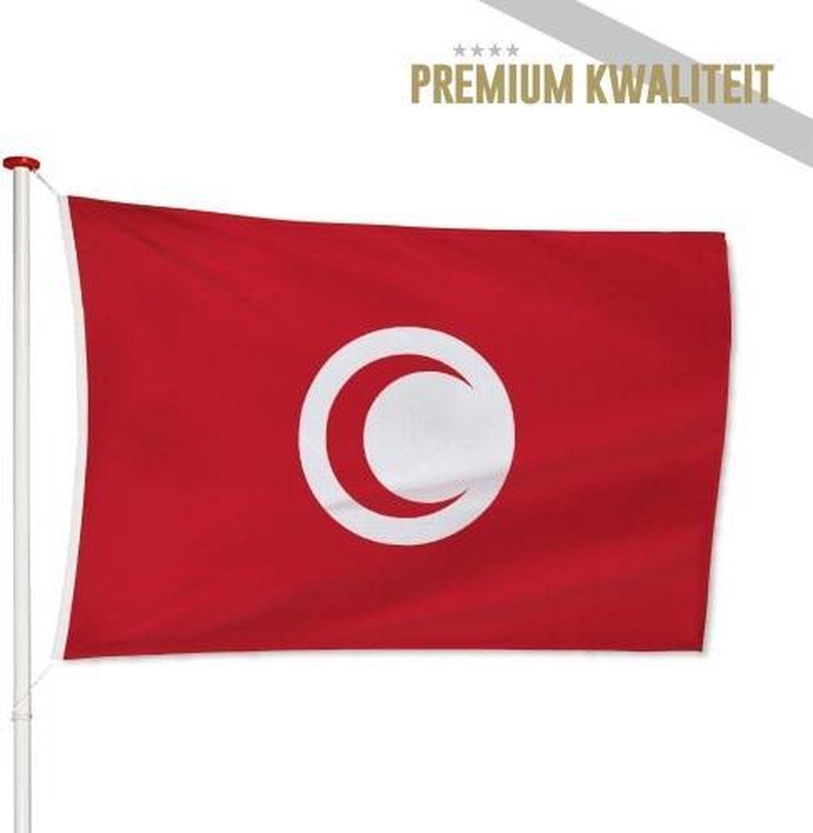 Tunesische Vlag Tunesië 150x225cm - Kwaliteitsvlag - Geschikt voor buiten